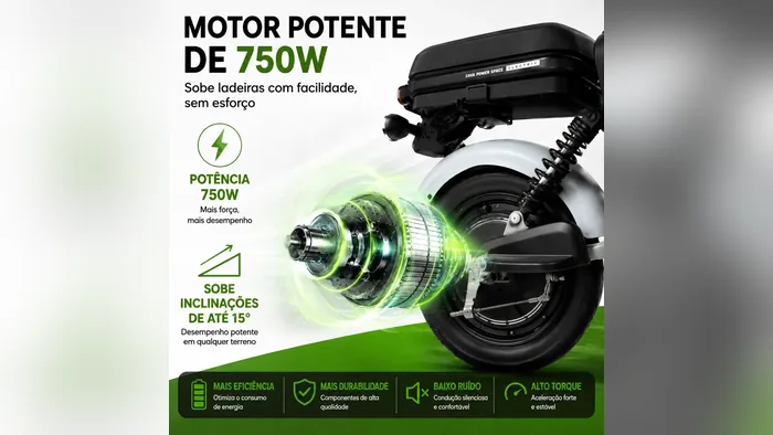 Motor de 750 W da Cavalletta C2 no cubo da roda traseira